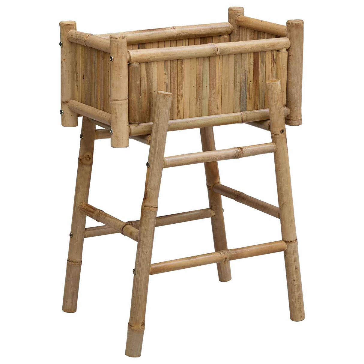 Garden Planter with Holder Natural 50 x 38 x 74 cm Bamboo