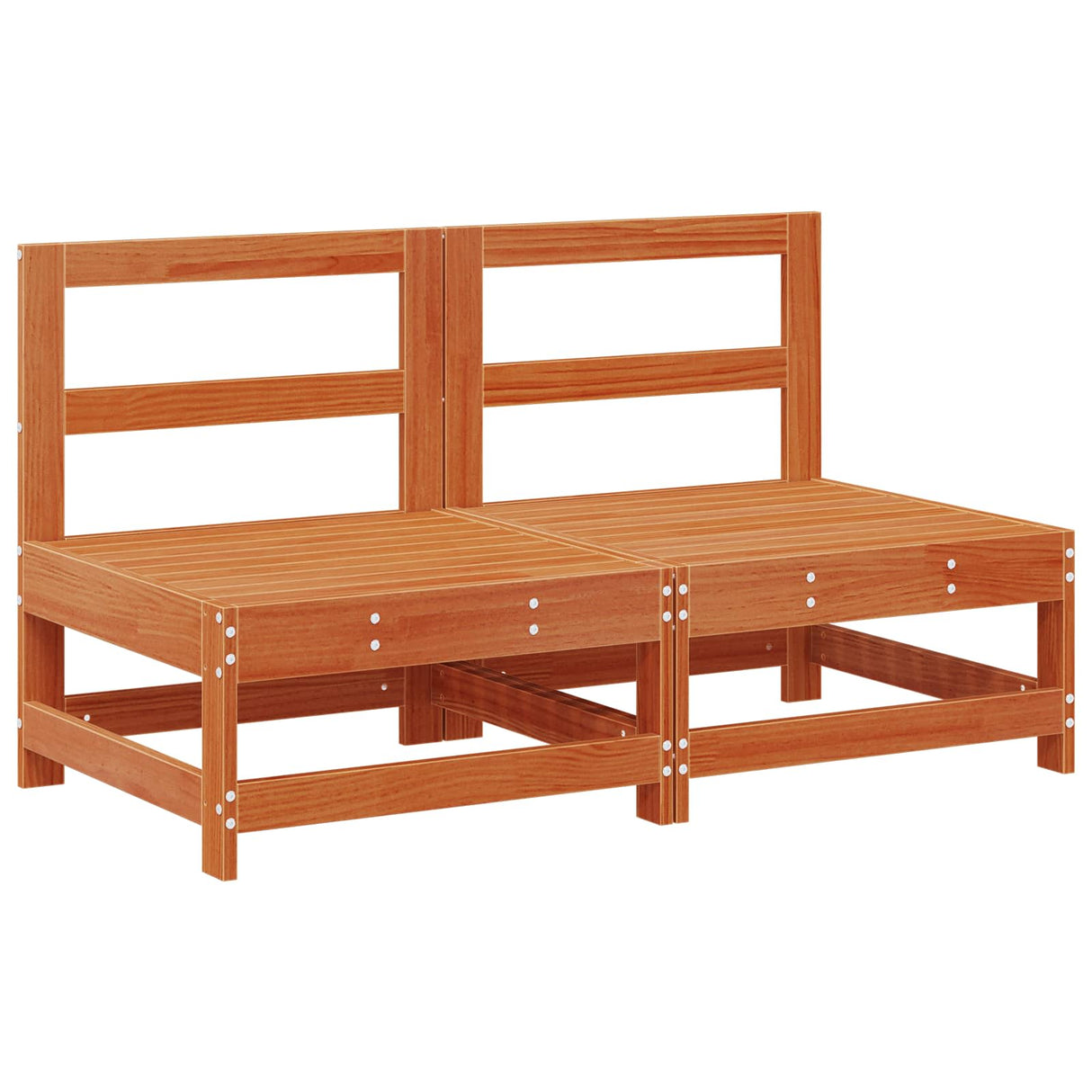 Garden Lounge Set 7 pcs Wax Brown Solid Pine Wood