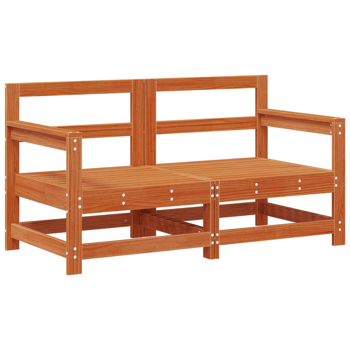 Garden Lounge Set 6 pcs Wax Brown Solid Pine Wood