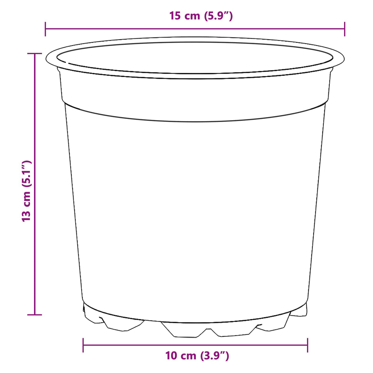 Flower Pot 50 pcs Black Ø 15 x 13 cm Plastic