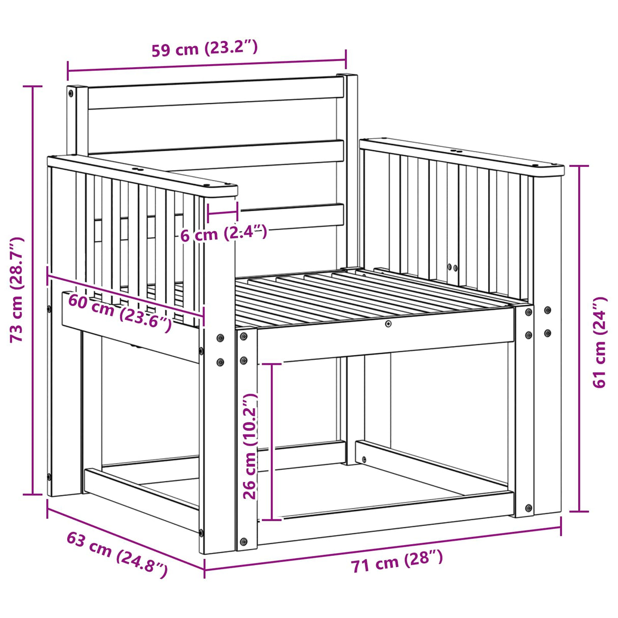 Outdoor Sofa Set Solid Acacia Wood Natural