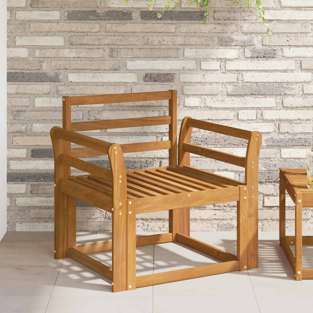 Outdoor Sofa Set Solid Acacia Wood Natural