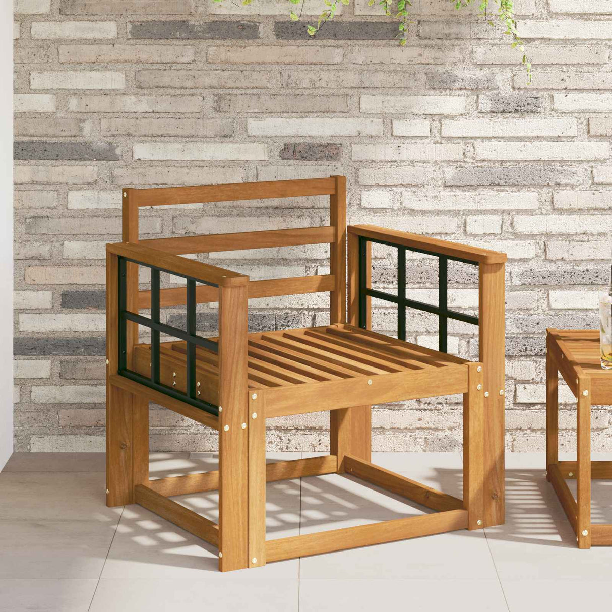 Outdoor Sofa Set Solid Acacia Wood Natural