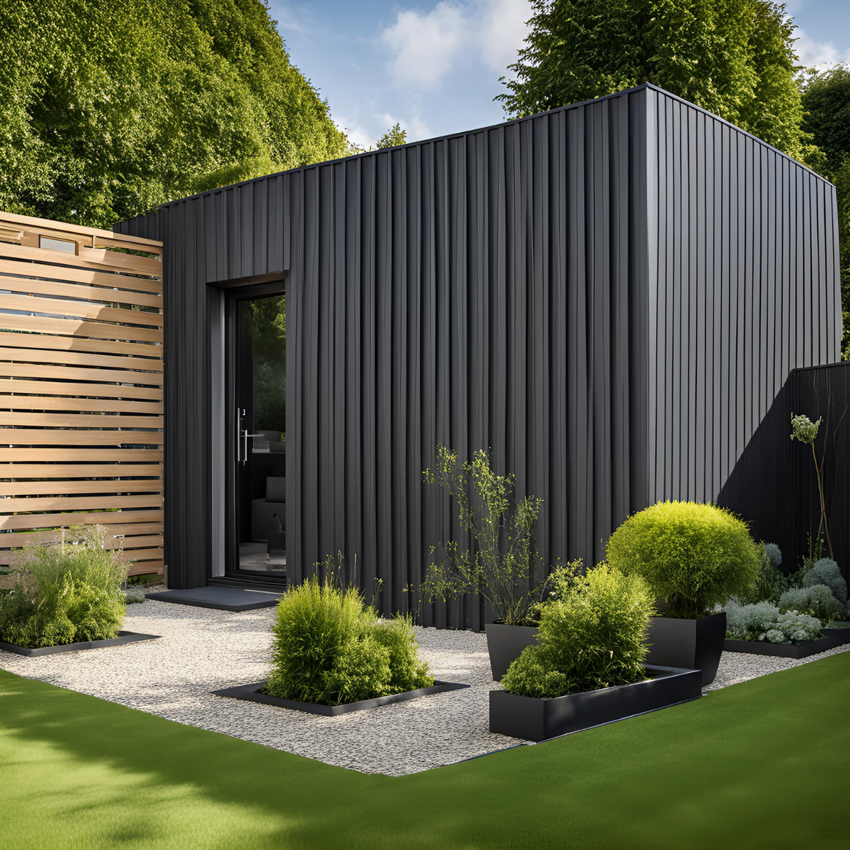 Slatted Composite Cladding - Anthracite
