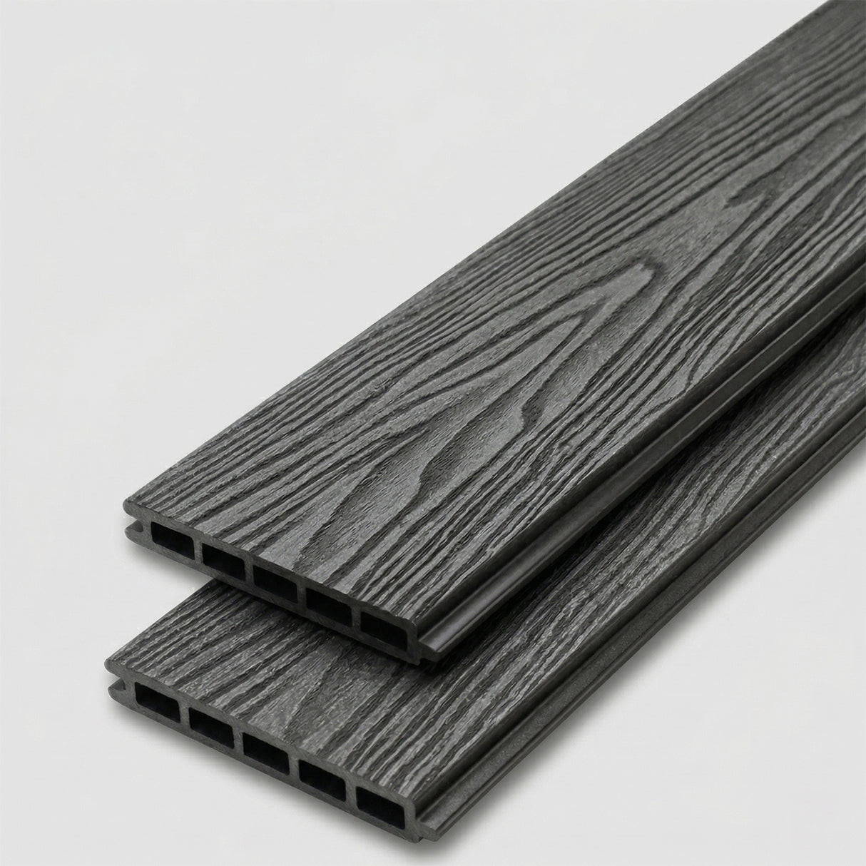 Woodgrain Composite Fencing Panel – Anthracite (1.83m | 150mm Coverage | 20mm Thick)