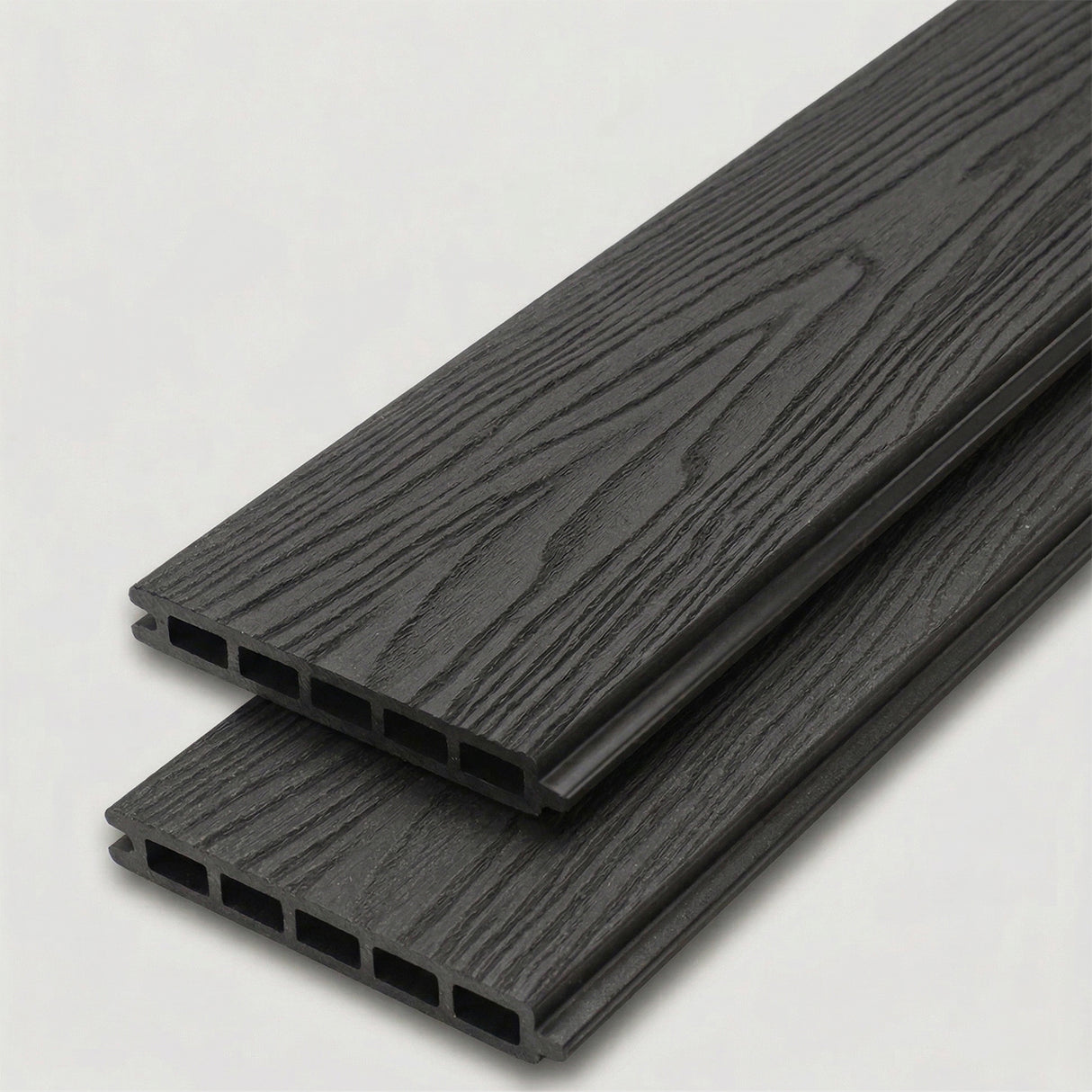 Woodgrain Composite Fencing Panel – Black (1.83m | 150mm Coverage | 20mm Thick)