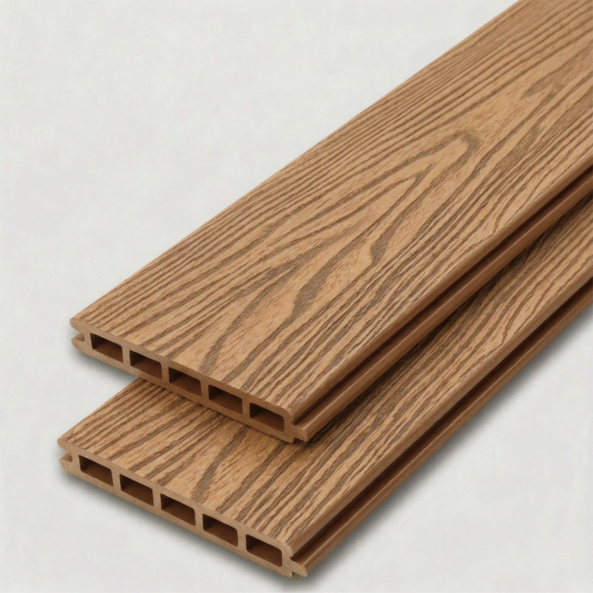 Woodgrain Composite Fencing Panel – Teak (1.83m | 150mm Coverage | 20mm Thick)
