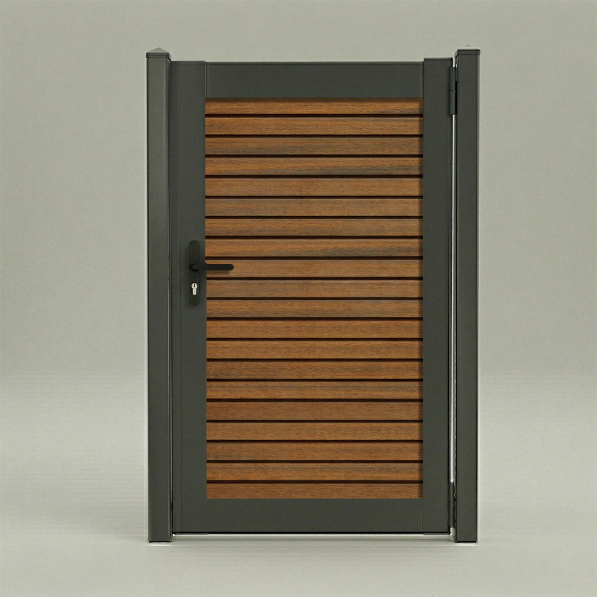 Aluminum Composite Framed Slatted Gate with Lock and Handle (900mm x 1800mm)