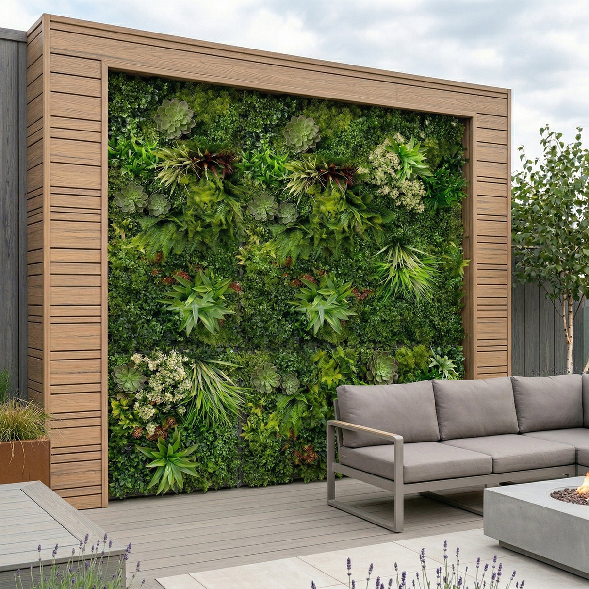 Botanical Meadow Burst – 1m Artificial Living Wall Panel