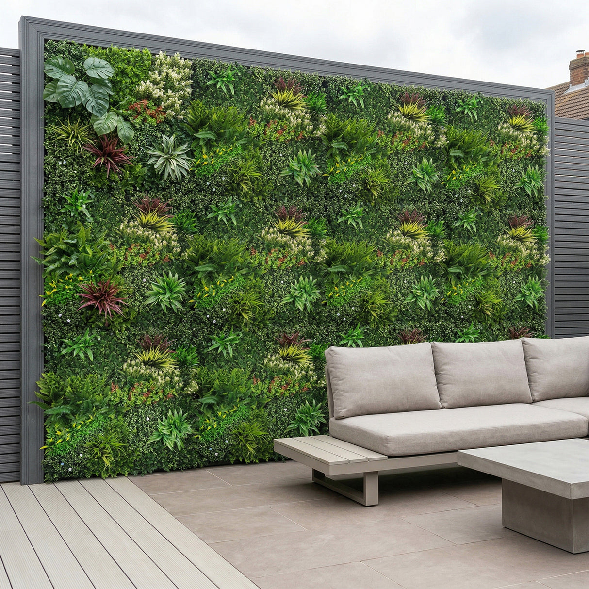 Botanical Meadow Burst – 1m Artificial Living Wall Panel