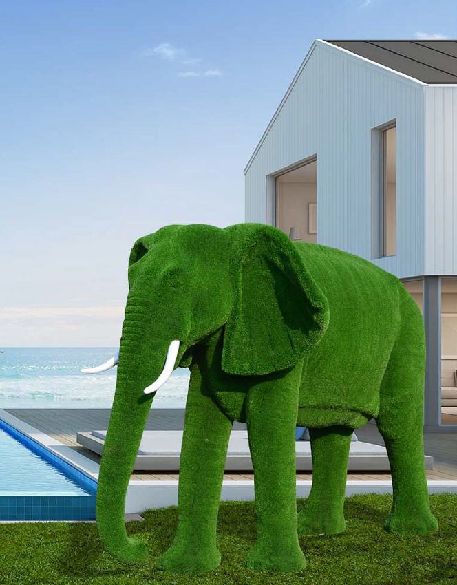 Premium Faux Topiary - XL African Elephant