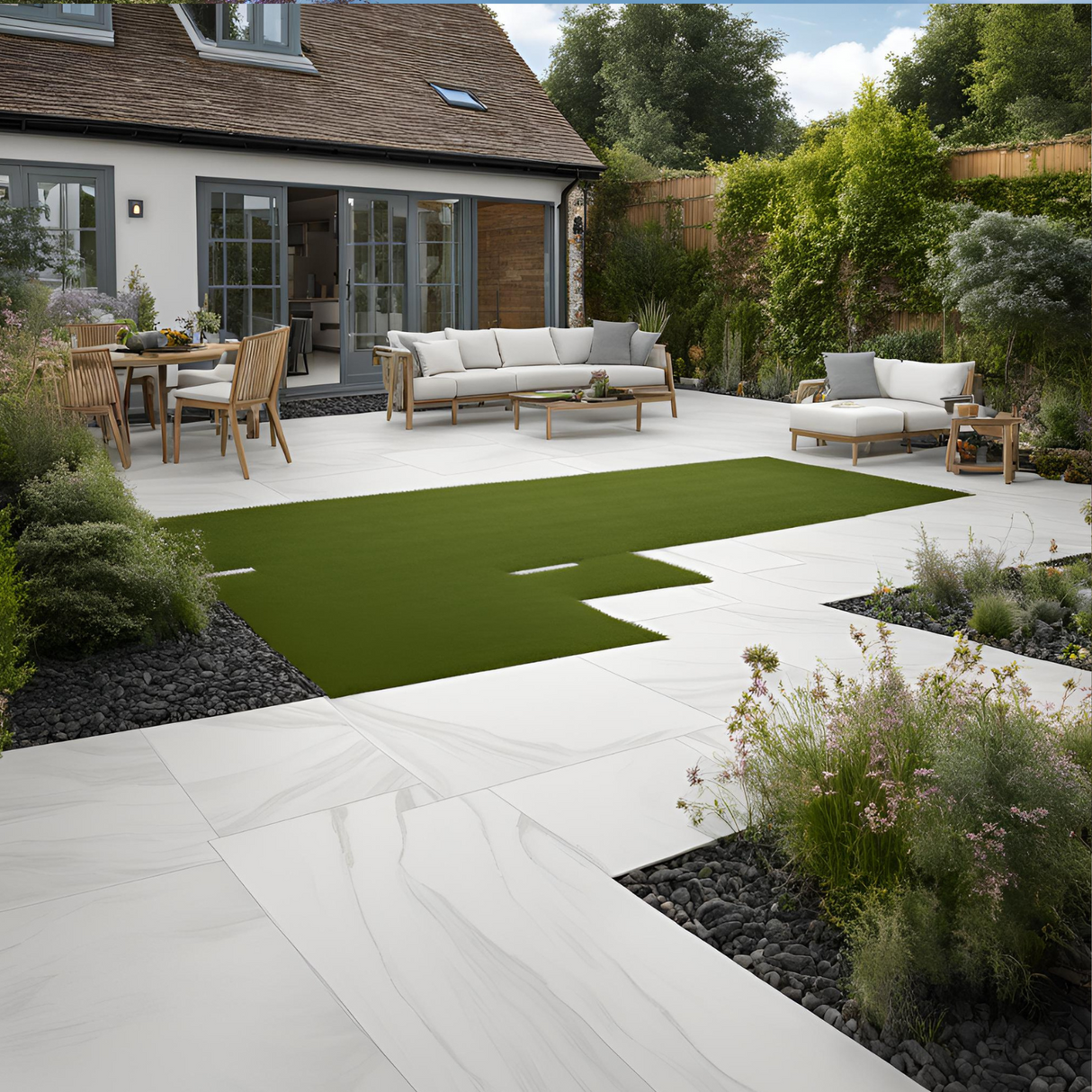 Paleta z porcelanowych płyt chodnikowych — Kensington White