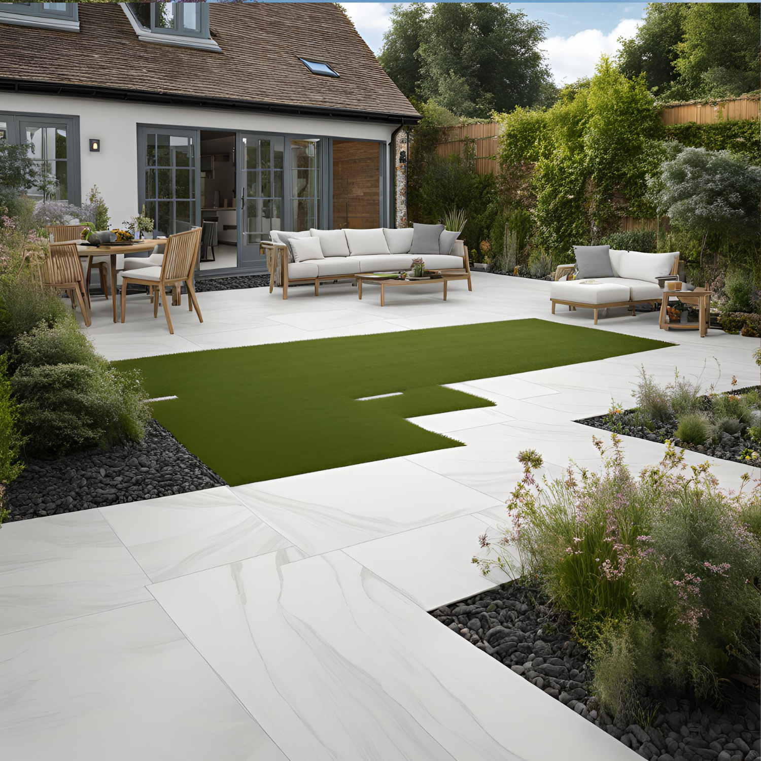 Paleta z porcelanowych płyt chodnikowych — Kensington White