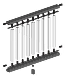 Zestaw balustrad kompozytowych - srebrny
