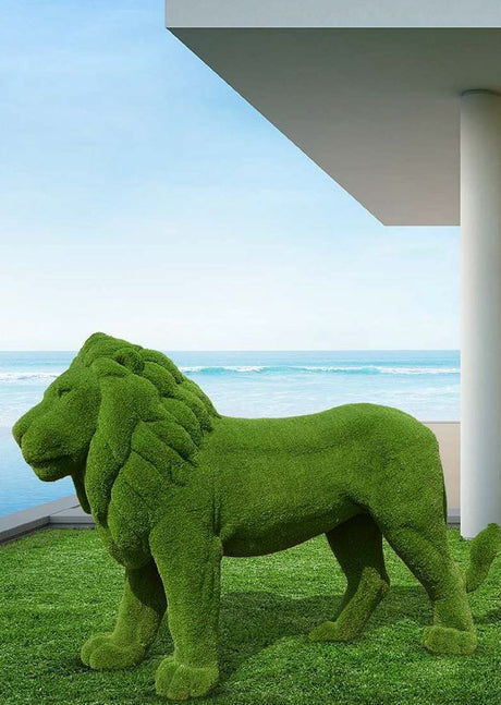 Premium Faux Topiary - XL Standing Lion