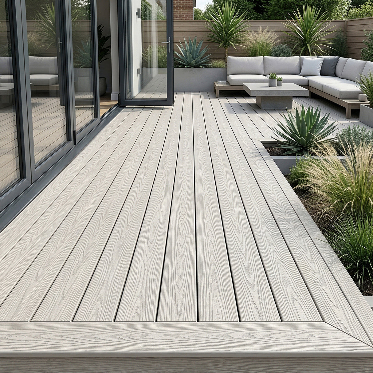 4.8m Woodgrain Composite Decking Board - Ash (Pallet)