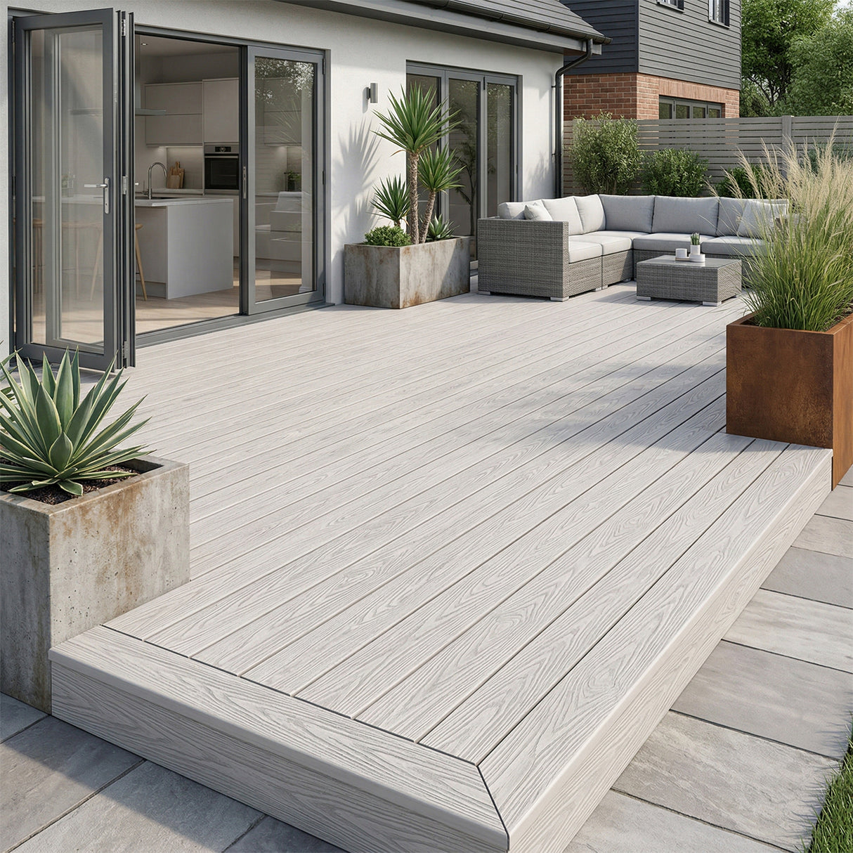 4.8m Woodgrain Composite Decking Board - Ash (Pallet)