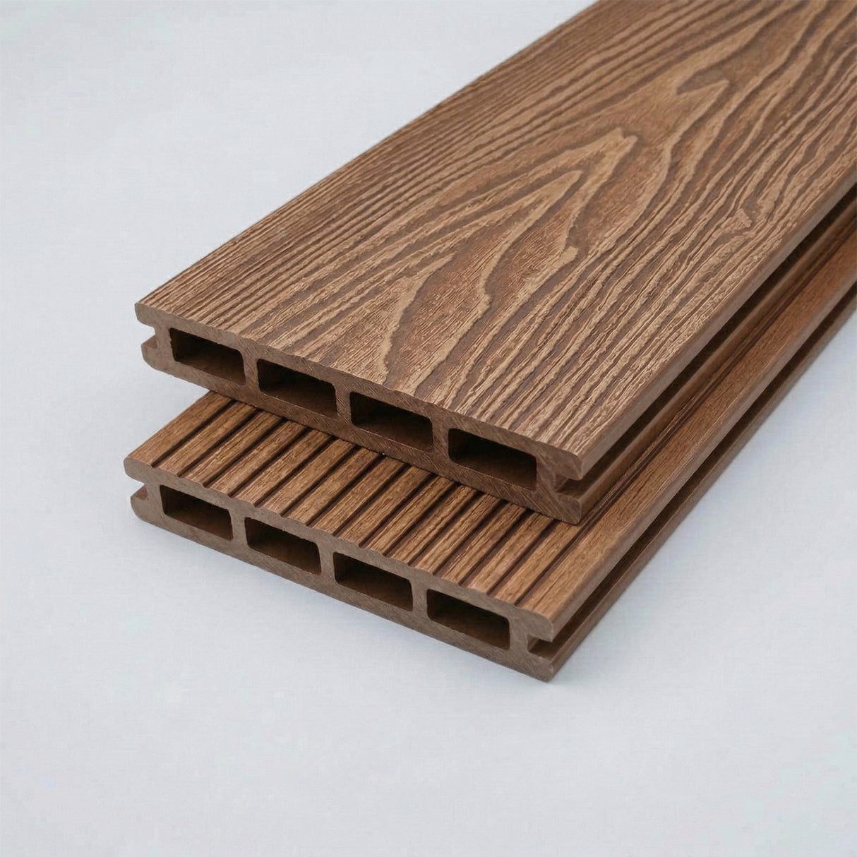 4.8m Woodgrain Composite Decking Board - Teak (Pallet)