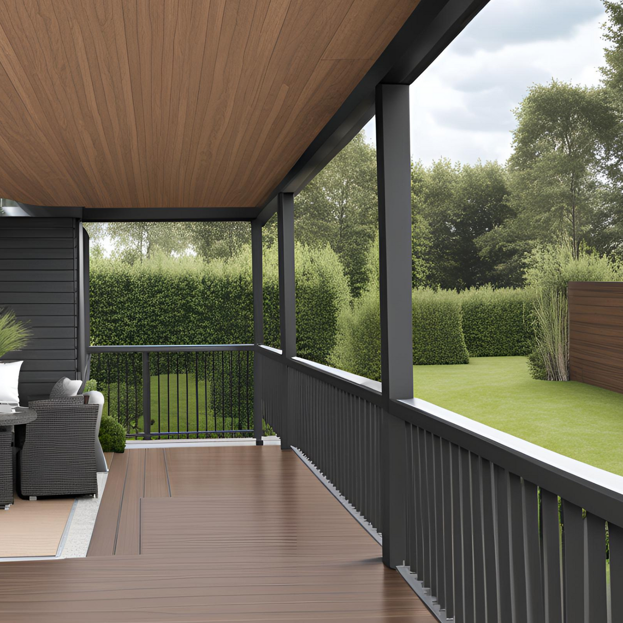 Zestaw balustrad kompozytowych - srebrny