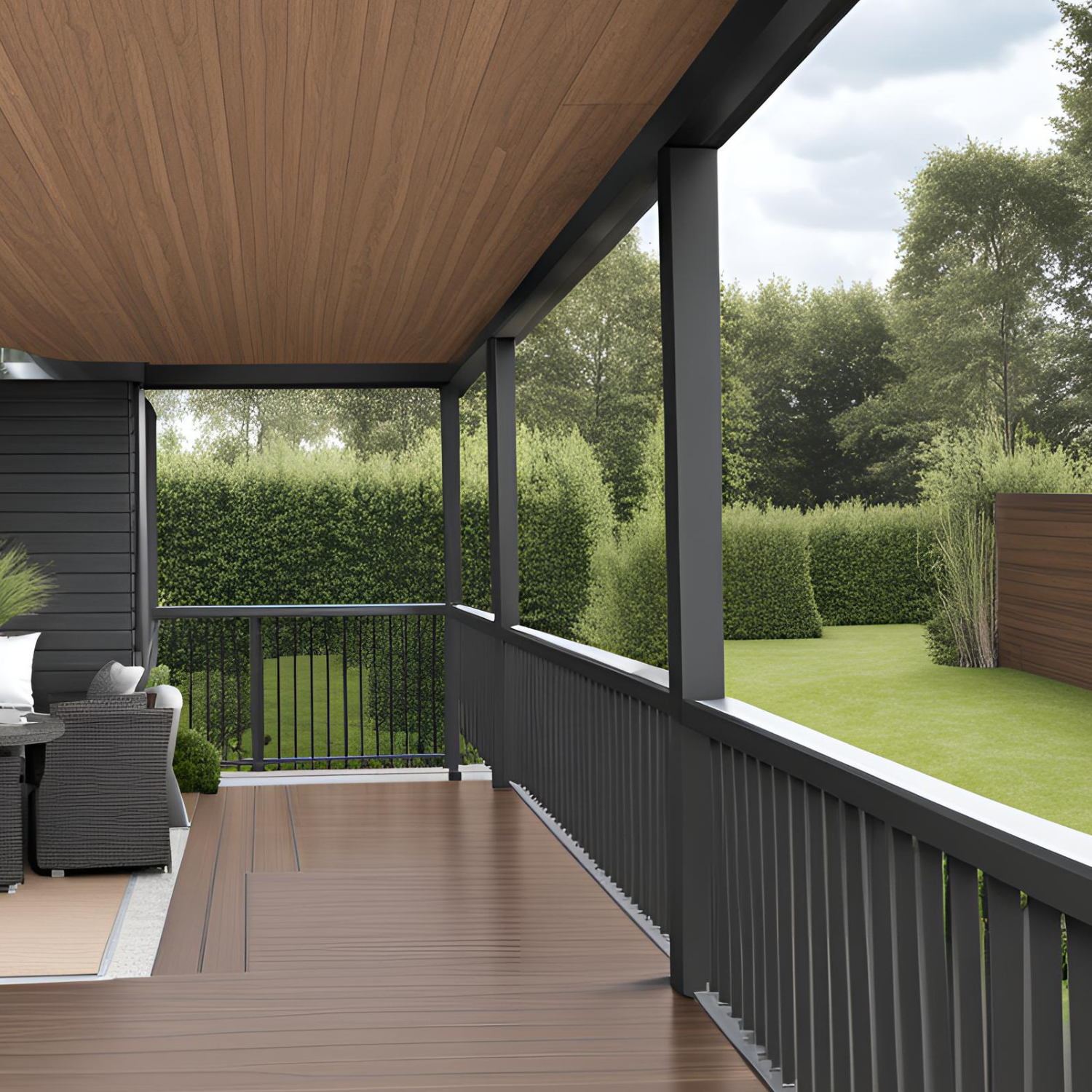 Zestaw balustrad kompozytowych - srebrny