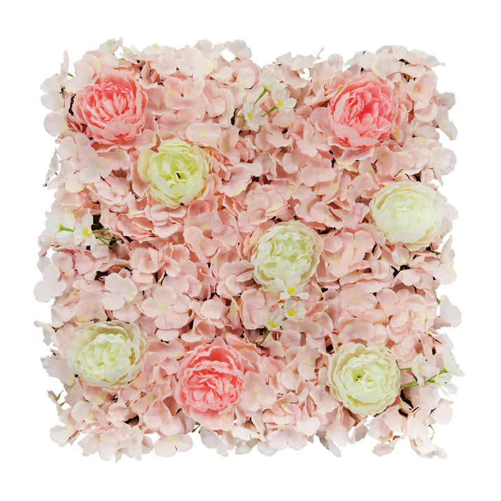 50 x 50cm Artificial Flower Wall - Pink & Yellow