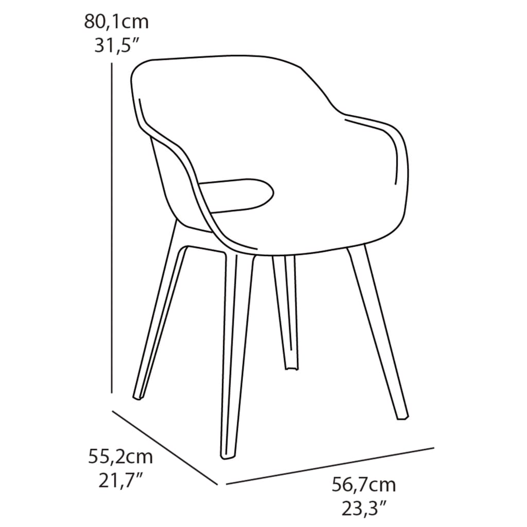 Outdoor Chairs Akola 2 pcs Grey