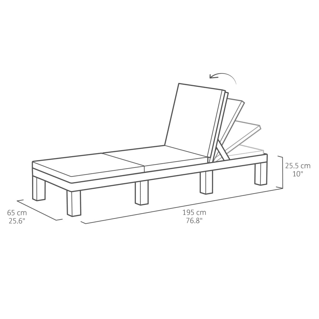 Sunlounger with Cushion Daytona Graphite