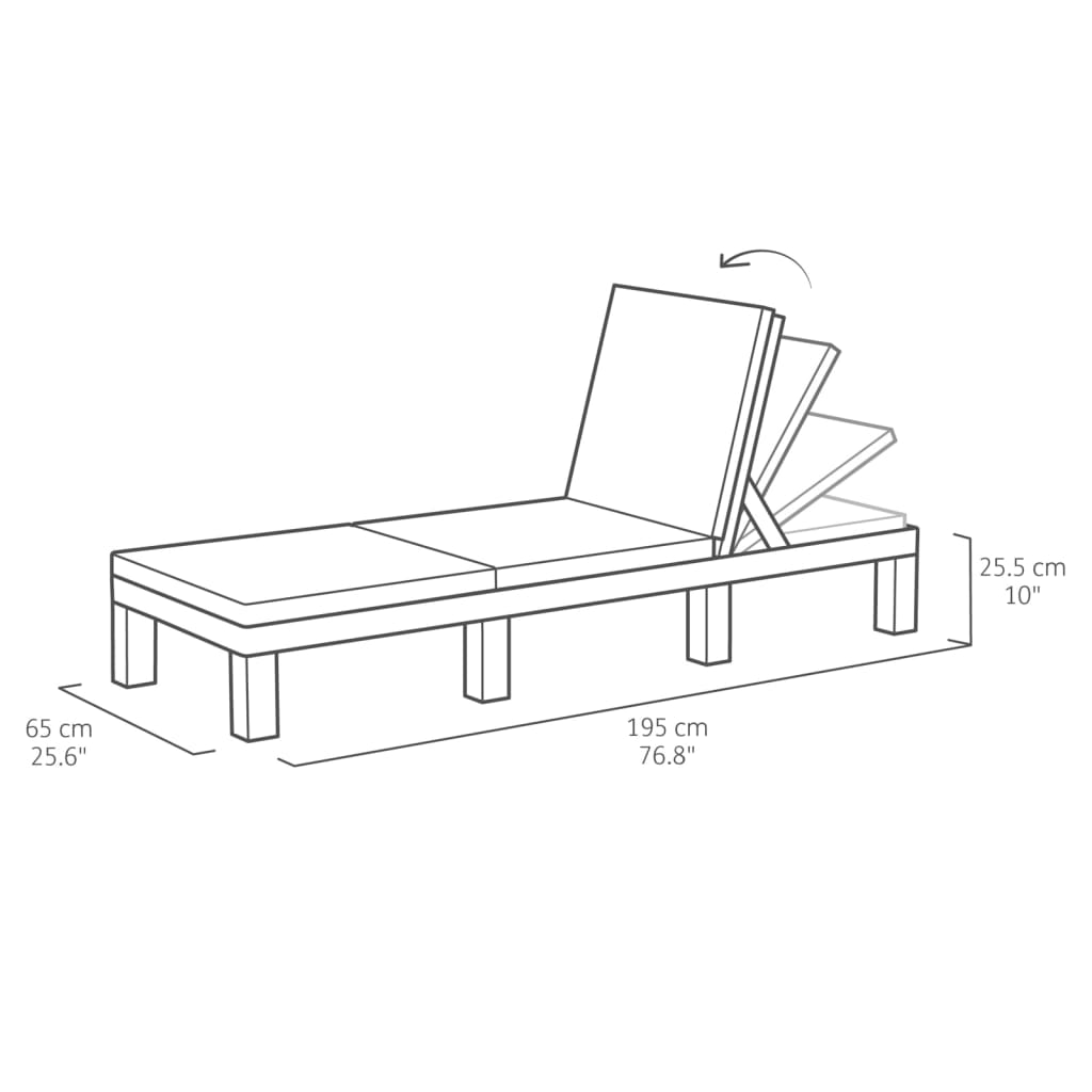 Sunlounger with Cushion Daytona Brown