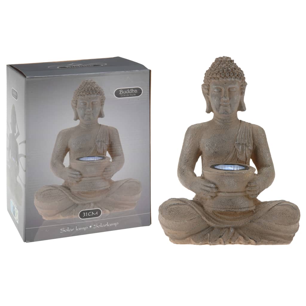 Poly-stone Buddha with Solar Light