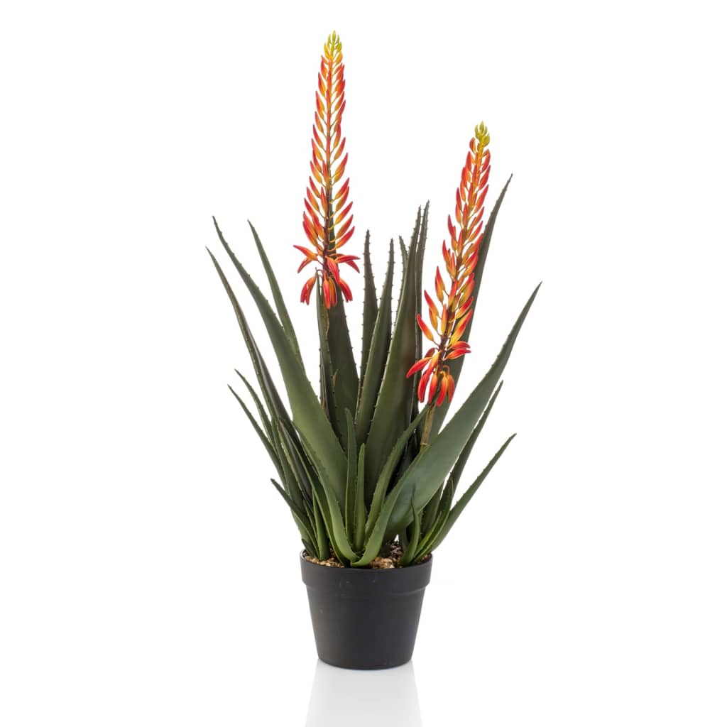 Artificial Aloe with 2 Flowers 80 cm in Pot