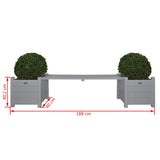Planters with Bridge Bench Grey CF33G