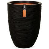 Vase Nature Rib Elegant Low 36x47 cm Black KBLR782