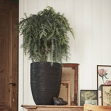 Vase Nature Rib Elegant Low 36x47 cm Black KBLR782