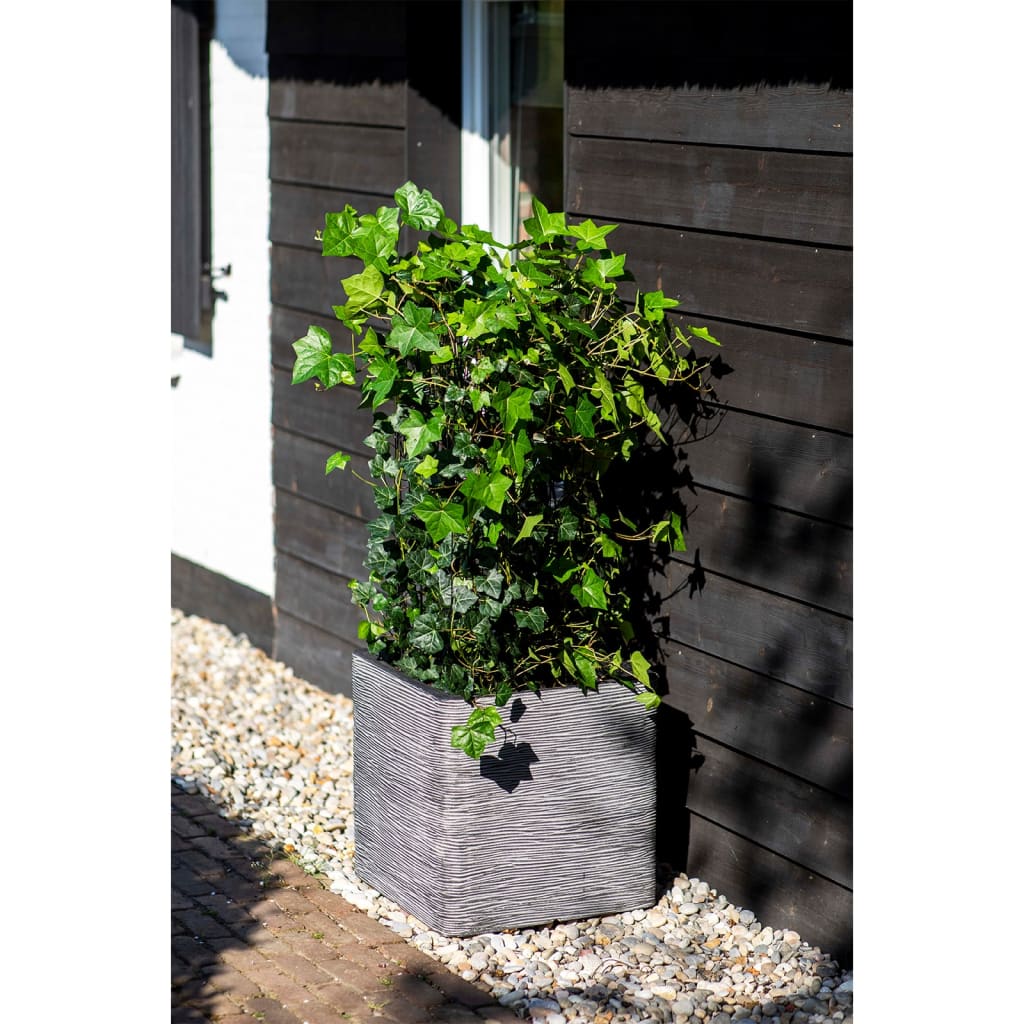 Planter Nature Rib Square 30x30 cm Anthracite KOFZ902