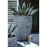 Vase Nature Rib Elegant Low 36x47 cm Anthracite KOFZ782