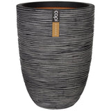 Vase Nature Rib Elegant Low 46x58 cm Anthracite KOFZ783