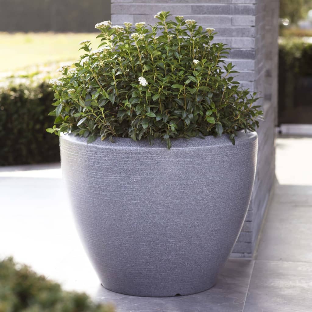 Plant Vase Arc Granite Tapered Low 60x48 cm Anthracite