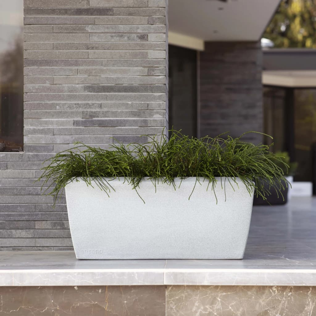 Planter Arc Granite Rectangle 60x35x40 cm Ivory