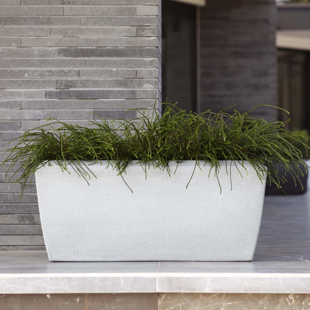 Planter Arc Granite Rectangle 90x35x40 cm Ivory