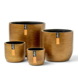 4 Piece Planter Set Lux Retro Gold