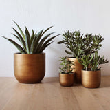 4 Piece Planter Set Lux Retro Gold