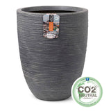 Elegant Vase Low Waste Rib 34x46 cm Grey