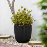 Planter Groove 35x34 cm Black