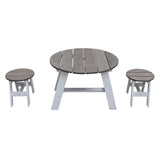 3 Piece Children Picnic Table Set Grey and White