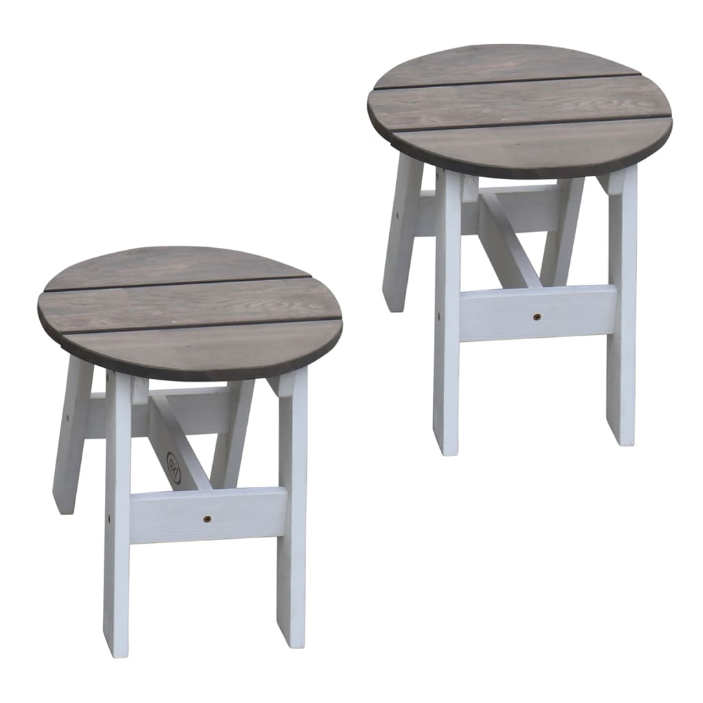 3 Piece Children Picnic Table Set Grey and White