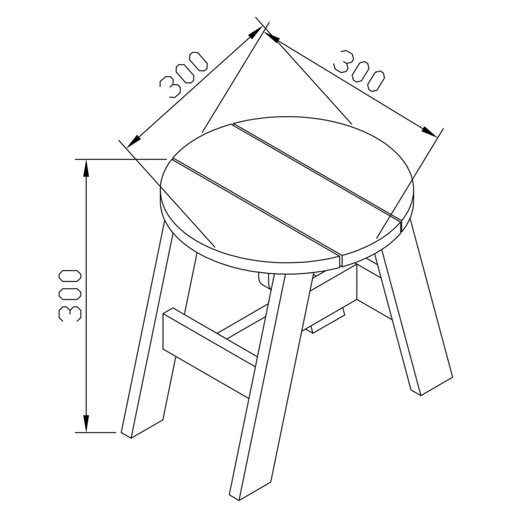 AXI 3 Piece Children Picnic Table Set Grey and White