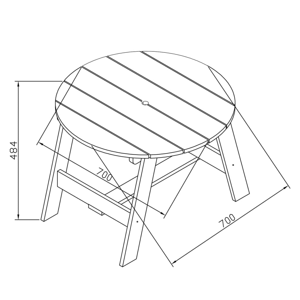 AXI 3 Piece Children Picnic Table Set Grey and White