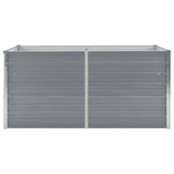Raised Garden Bed 160x80x77 cm Galvanised Steel Grey