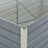 Raised Garden Bed 160x80x77 cm Galvanised Steel Grey