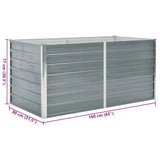 Raised Garden Bed 160x80x77 cm Galvanised Steel Grey